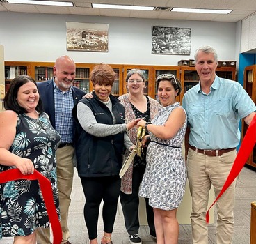 Ribbon cutting for Library's history room