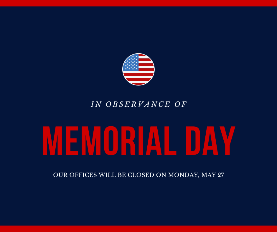 Memorial Day Closure