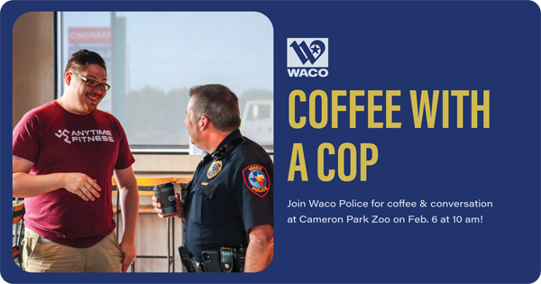 Waco Police Officer with a young man.