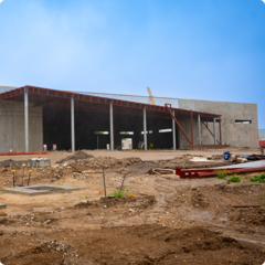 Gray building under construction