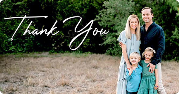 Outgoing Mayor Dillon Meek with his wife and two kids.