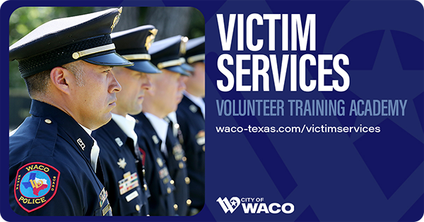 Four Waco police officers standing in a row