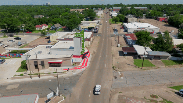 Aerial view of N 25th Street