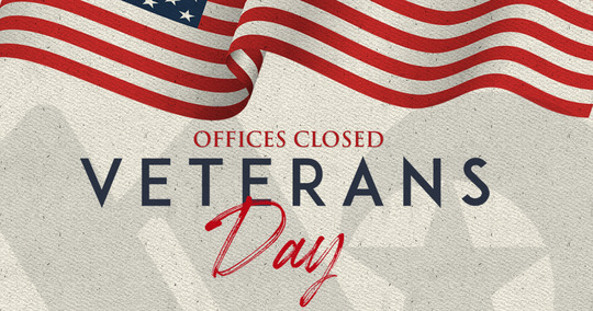 offices closed for veterans day