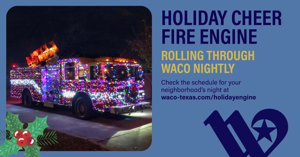 Holiday Cheer Fire Engine with schedule link