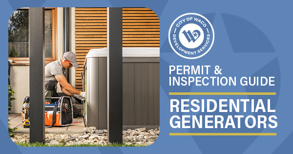 residential generators permit and inspection guide graphic  of man installing a generator
