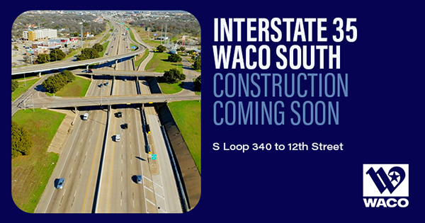 Aerial view of Interstate 35 and the Valley Mills Drive flyover