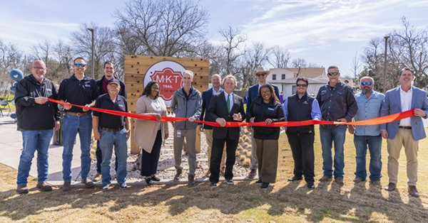City officials gather for the MKT Trail ribbon-cutting ceremony