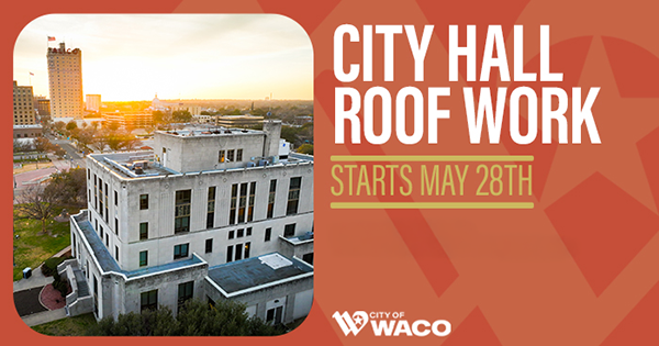 Aerial image of City Hall at sunset