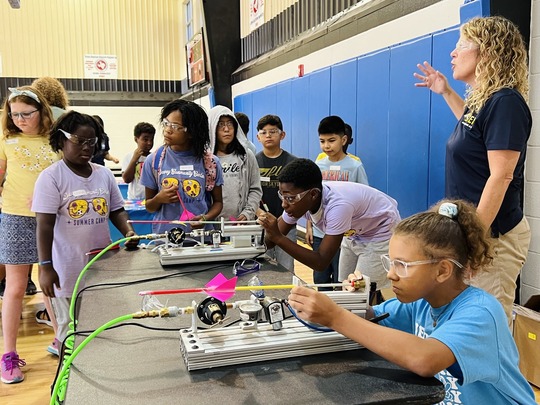 Kids working on a science project