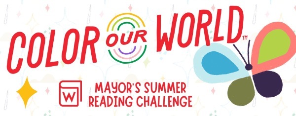 color our world banner with butterfly artwork