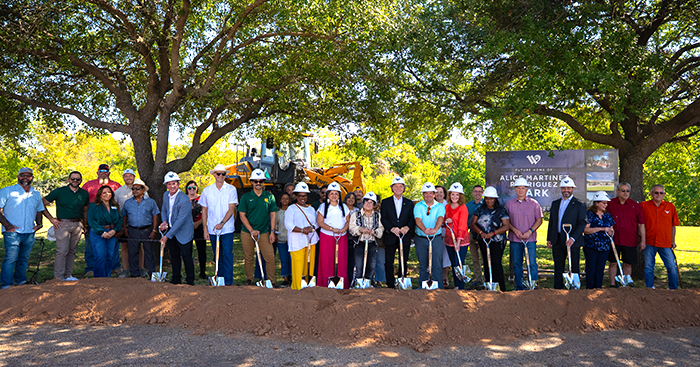 City and construction partner officials at groundbreaking ceremony