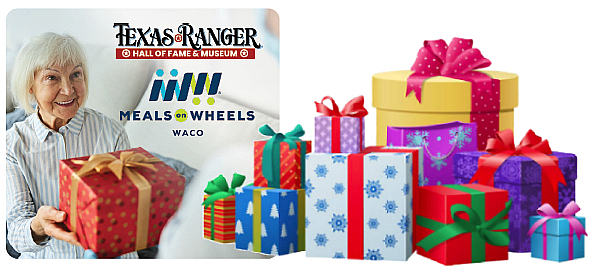 senior lady receives colorful gift