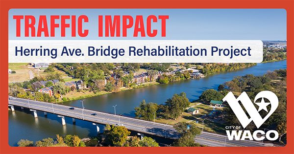 Aerial view of Herring Ave. Bridge over the Brazos RIver