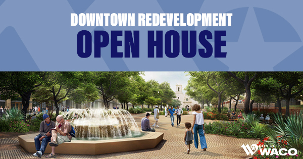 Rendering of Downtown Waco at La Pila Plaza