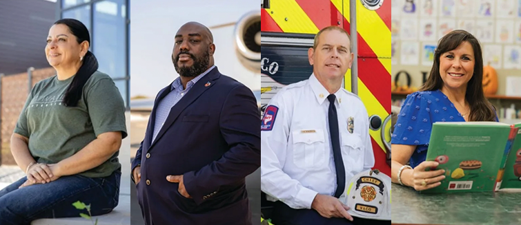 Collage of Isabel Lozano, James Harris, Robby Bergerson, and Stacy Phillips