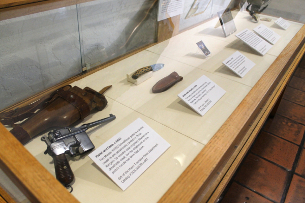 items in exhibit case