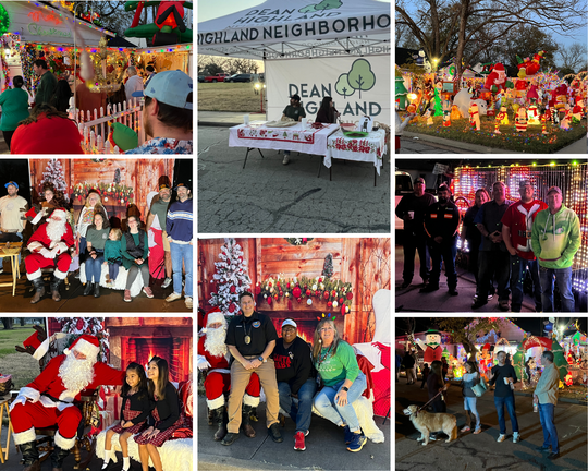 collage of photos from dean highland neighborhood association holiday party