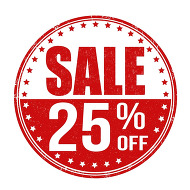 25 percent off sale text