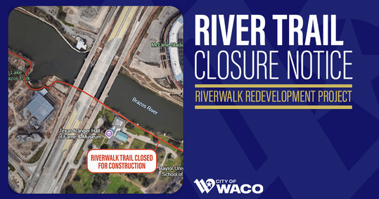 Riverwalk announcement with text