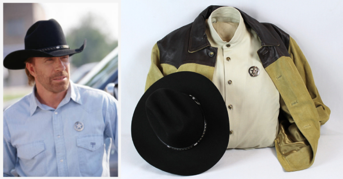 Chuck Norris and outfit on exhibit