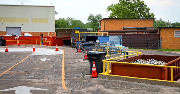 Cobbs Recycling Center with multiple roll off dumpster stations