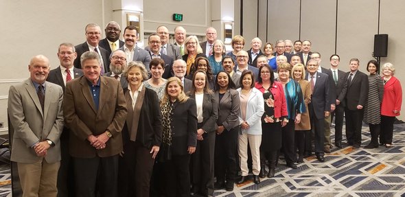 Board Leadership from across Texas pose for a group photo on Workforce Day in Austin
