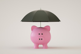 Piggy Bank with Umbrella