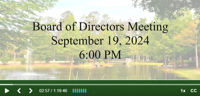 Screenshot of the Board Meeting Video Player