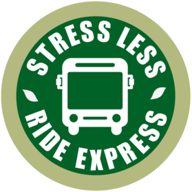 Stress Less Ride Express bus decal