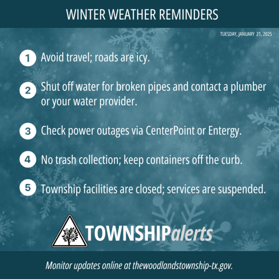 Five winter weather reminders graphic