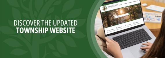 Discover the updated Township website; Photo of a person looking at a laptop computer