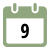 Calendar icon number 9