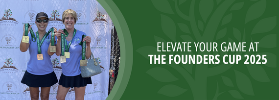 Elevate Your Game at The Founders Cup 2025; Photo of two smiling ladies with gold medals