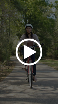 Video mockup with person on bicycle