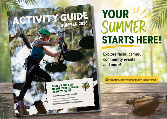 Text, "Summer fun starts here" with photo of a magazine titled "Activity Guide."