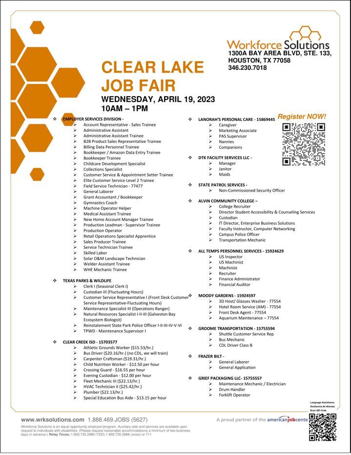Clear Lake Job Fair