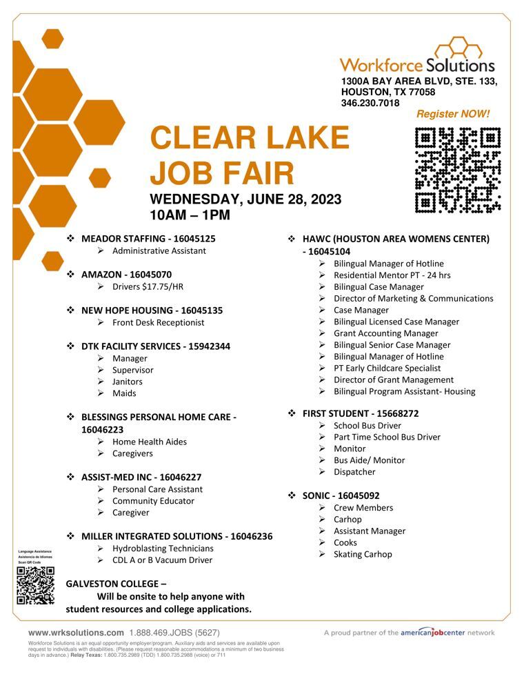 Clear Lake Job Fair