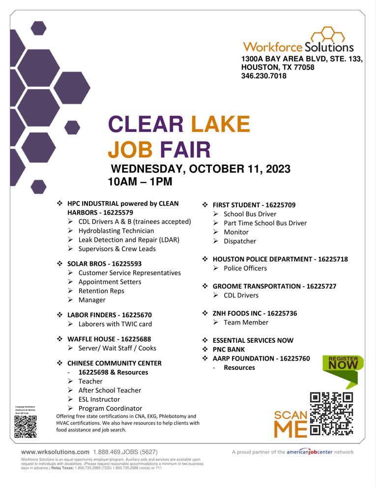 Clear Lake Job Fair