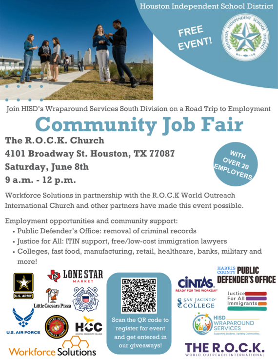 HISD COMMUNITY JOB FAIR THE R.O.C.K. CHURCH