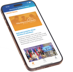 WFS news app mockup.