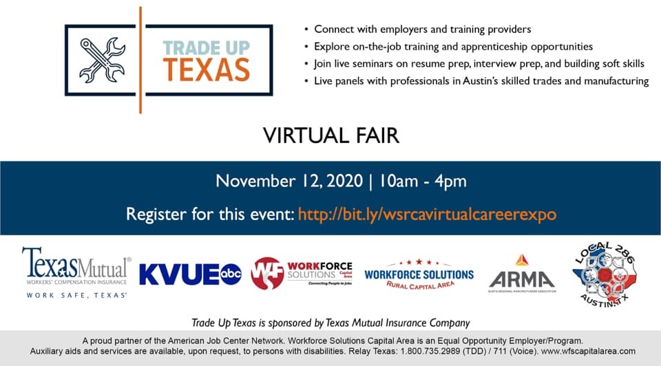 Trade Up Texas Virtual Fair Flyer
