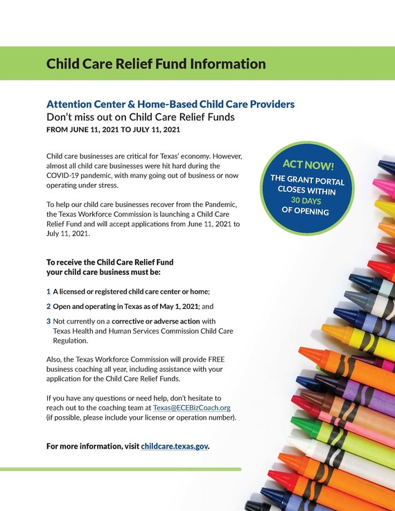Texas Child Care Relief Program