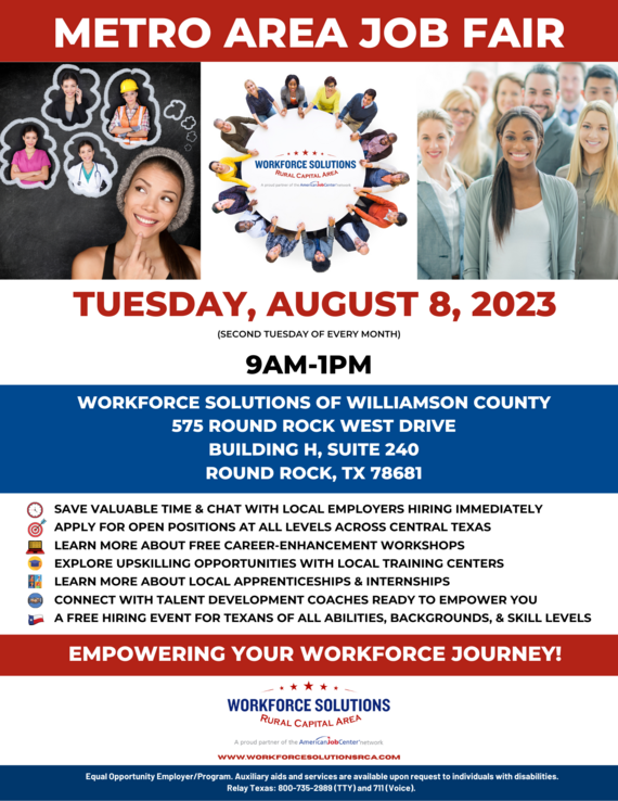 Hiring Event Tuesday Metro Area Job Fair in Round Rock
