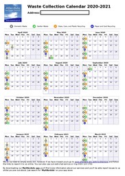 Example waste calendar