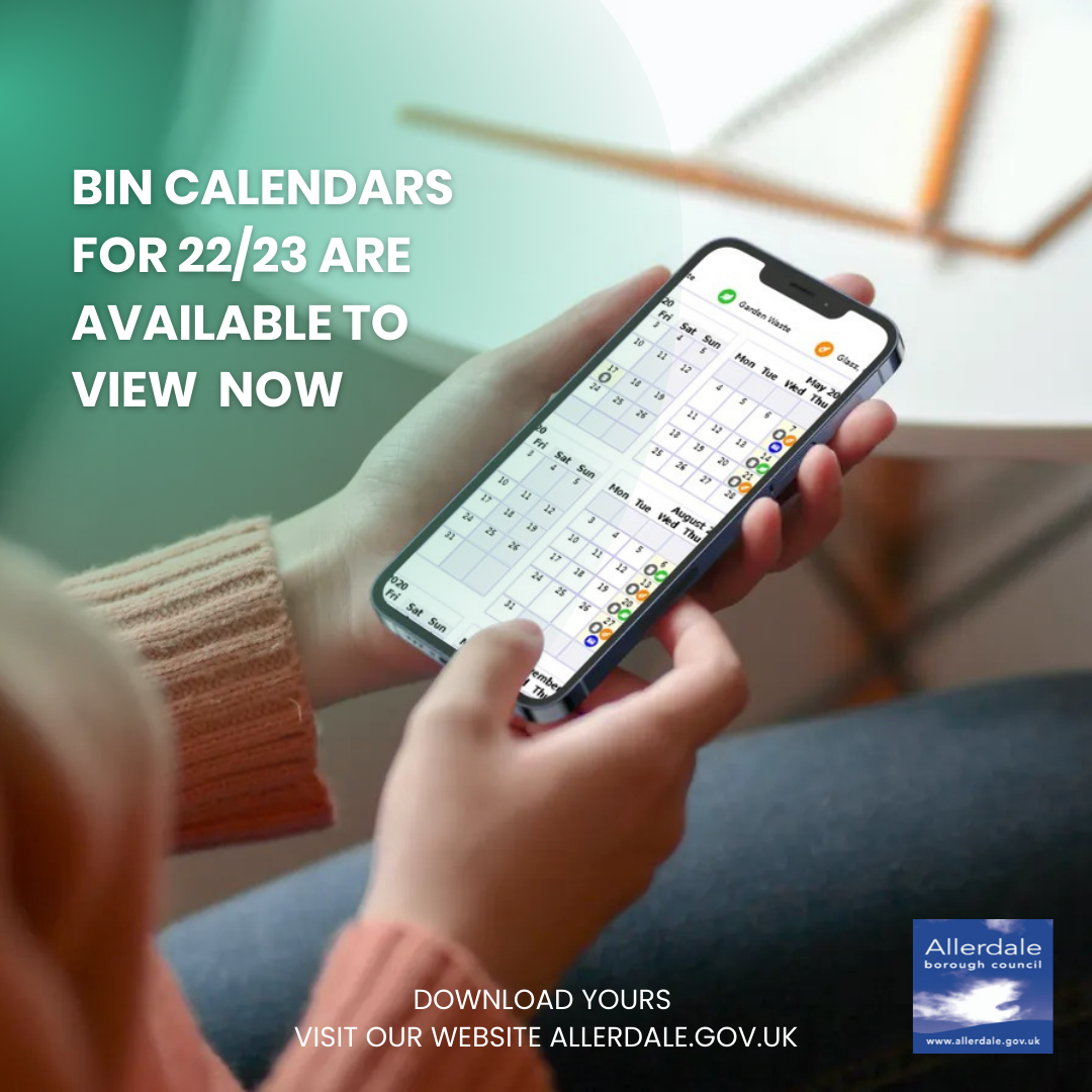 Download your annual bin calendar, action by our enforcement team