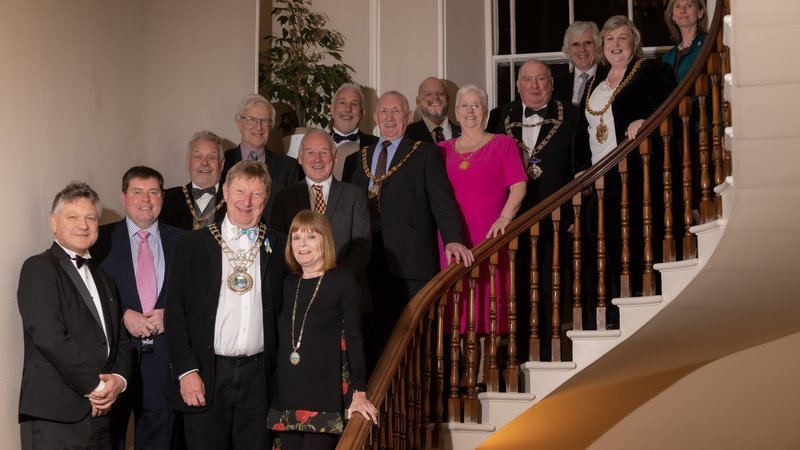 Civic Dinner photo with Cllr Malcolm Grainger and guests