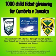 Rugby League World Cup match between Cumbria and Jamaica