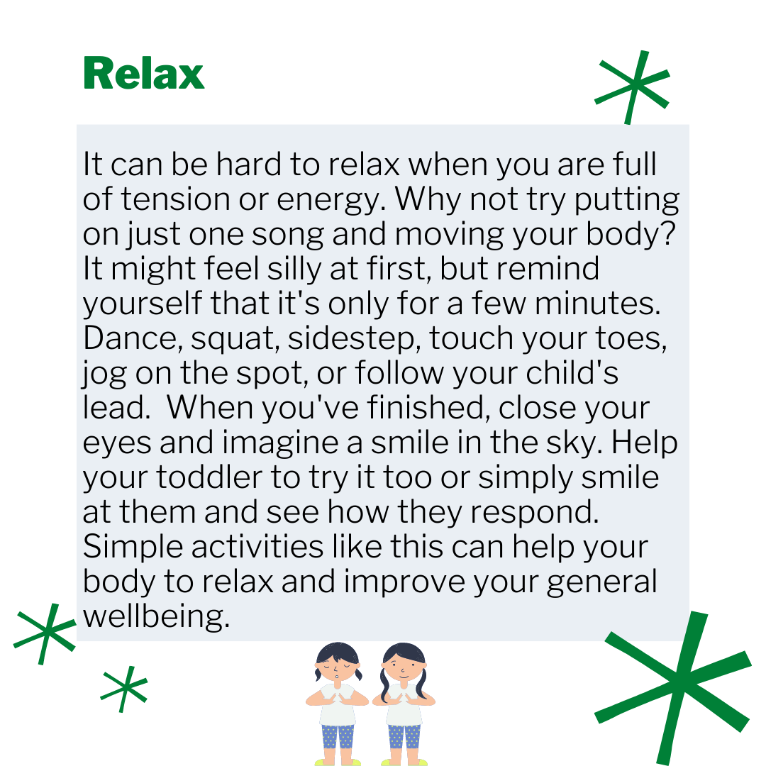 Relaxing can be tricky if you feel full of tension or energy. Dance to your favourite song for a few minutes to shake it off!