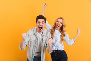 young people cheering